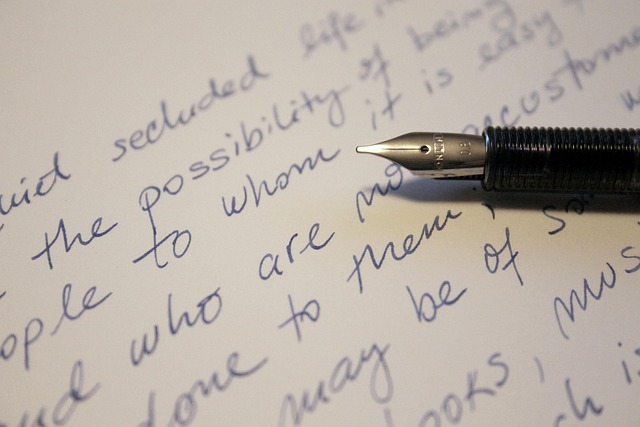 calligraphy broad nib pen parchment paper